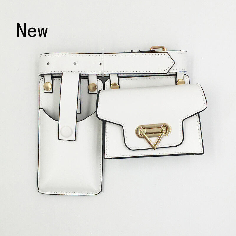 2 Piece Women's Belt Bag Waist Bags Female Leather Flap Crossbody Chest Bag