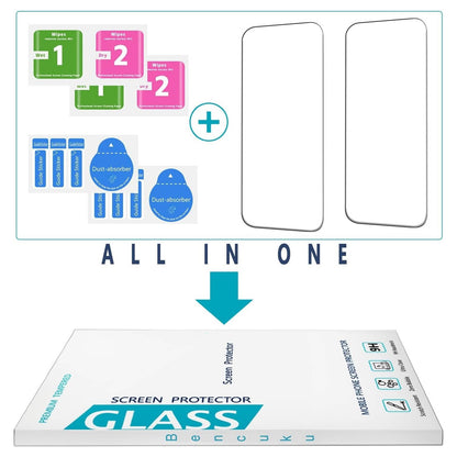 (2 Pack)for iPhone 16/16e/15/14/13/12/11 Pro Max Tempered Glass Screen Protector