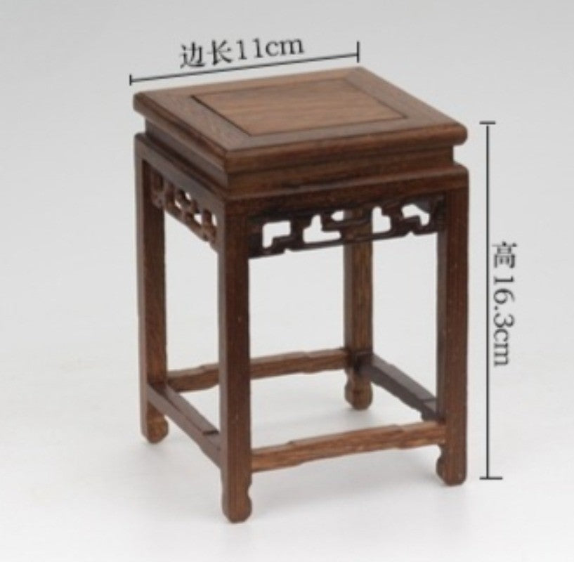 Wenge Wood Square Display Rack Vase Stone Pot Statue Doll Art Stand Home Decor
