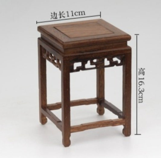 Wenge Wood Square Display Rack Vase Stone Pot Statue Doll Art Stand Home Decor