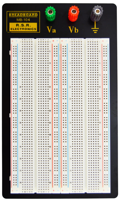 1,660 Tie Point Solderless Breadboard, 3 Binding Posts, Metal Backing, 8.7"x5.9"