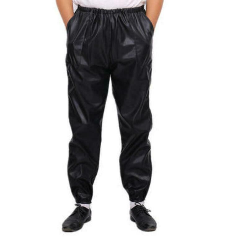 Mens Faux Leather Pants Fashion Motorcycle Loose Fit Work Winter Trousers New #
