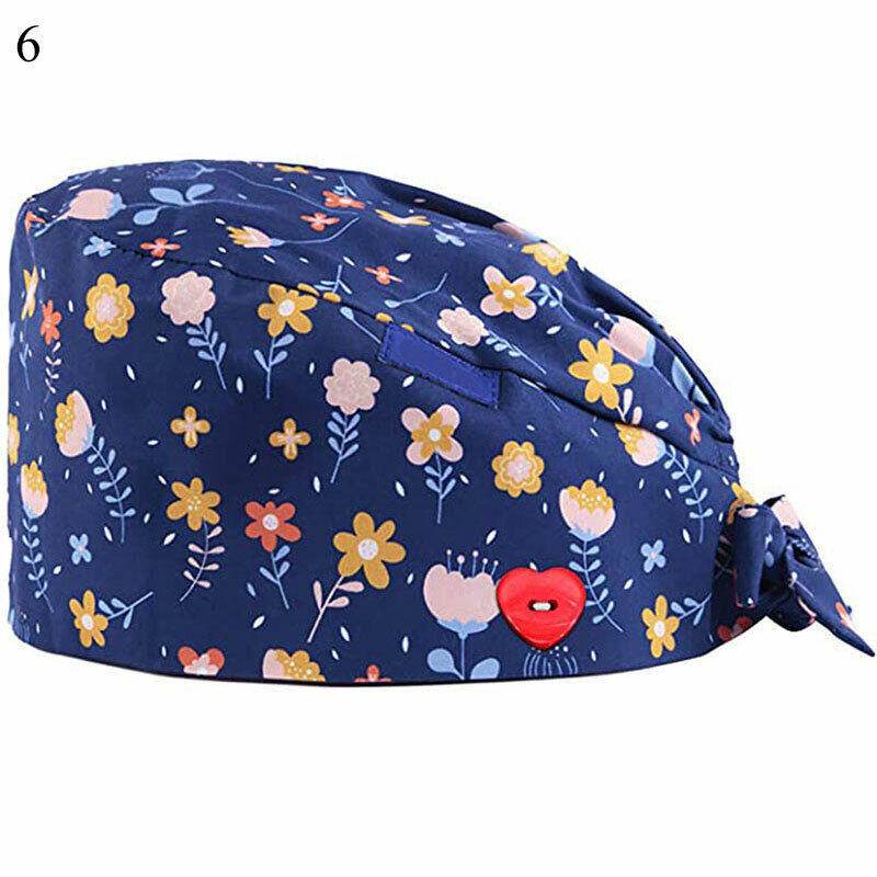 Surgical Cap Baotou Cap Doctor Hat Nurse Floral Fashion Cartoon Printing Buckle