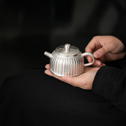 999 Silver Plated Ceramic Teapot Chrysanthemum Petal Kung Fu Tea Pot 150ml
