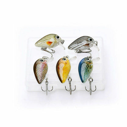5Pcs/Lot 1.8g 3cm Mini Wobblers/Crankbait Fishing Lures Set Artificial Hard Bait