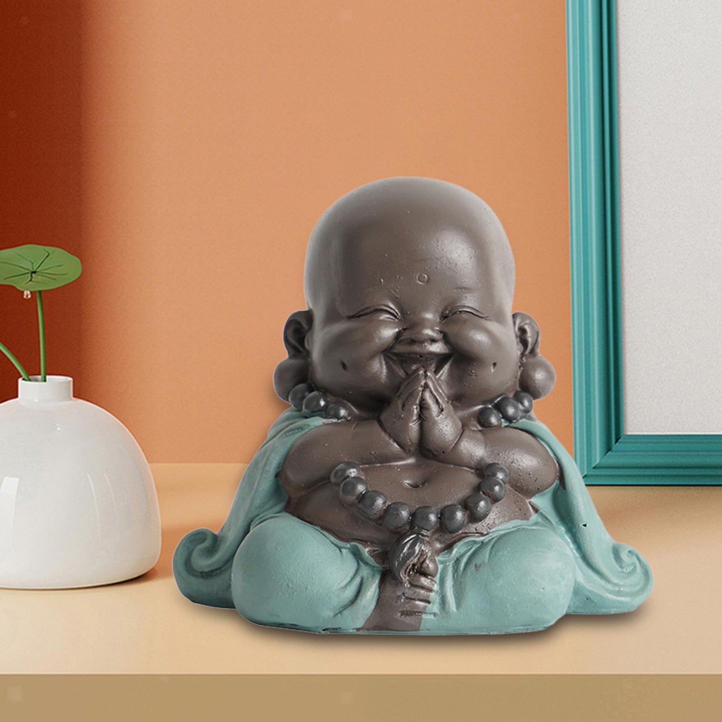 Adorable Laughing Buddha Statue for Car Decor Collectible
