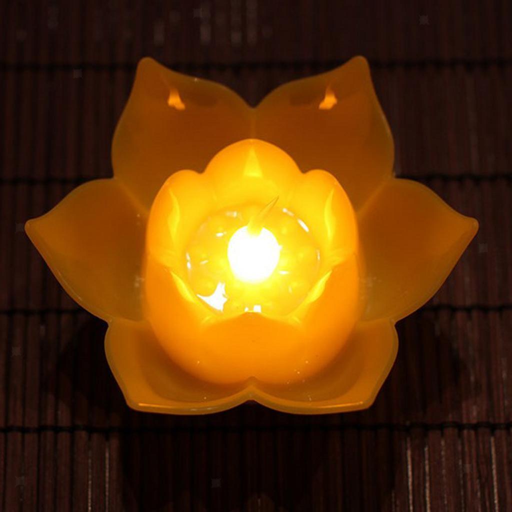 Electronic Candle Light Lamp Lotus Tealight Wedding Party