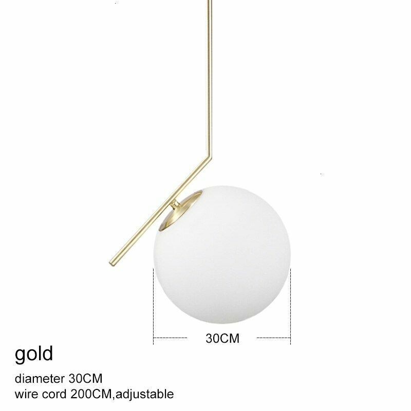 Pendant Lights Modern Glass Ball Home Dining Room Living Bedroom Hang Lamp Iron