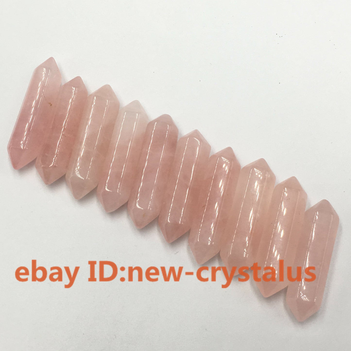 10pc Natural Rose Quartz Double Point Obelisk pendant Crystal Wand reiki Healing