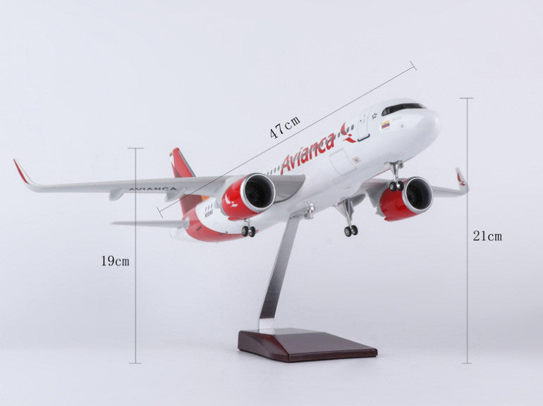47CM Avianca AIRBUS A320neo Passenger Plane Landing Gear Resin  Aircraft Model