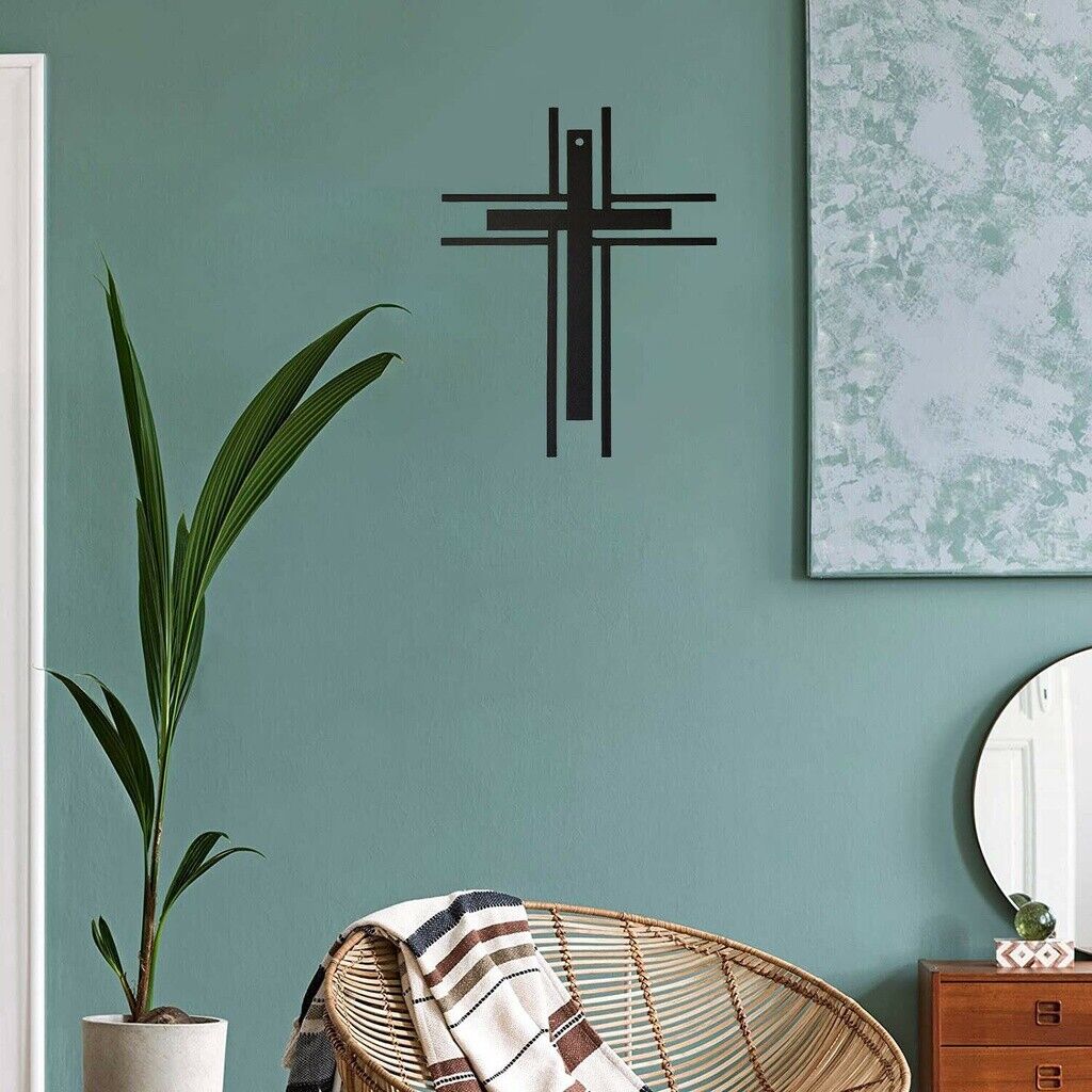 Metal Wall Cross Stickers Modern Design Wall Art Home Stickers for Living Room
