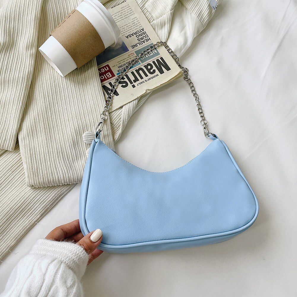 Women's Bag Solid Color Armpit Underarm Shoulder Bags Handbag Purse 270*160*60mm