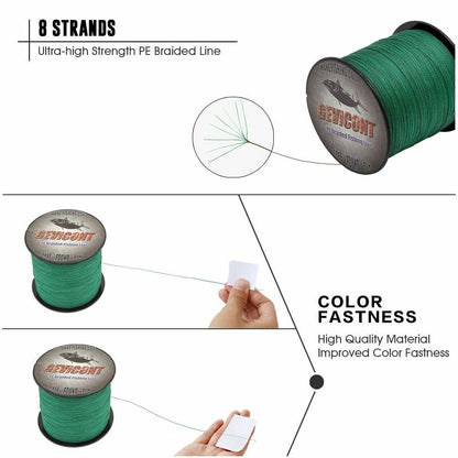 Braided Fishing Line 10-300lb PE Carp 100-2000M Saltwater 8 Strand Multifilament