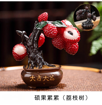8.7cm Exquisite Litchi Tea Pet Tea Play Ornament Decorative Tea Set Tea Ceremony