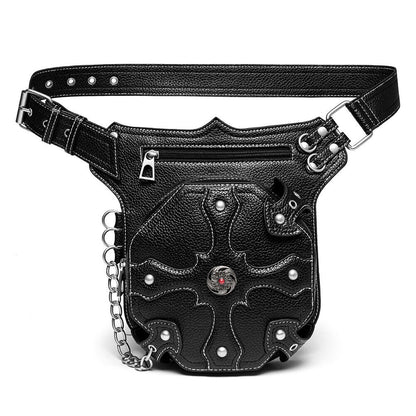 Lady's Leather Leg Drop Belt Bag Punk Rock Motorcycle Thigh Hip Waist Fanny Pack