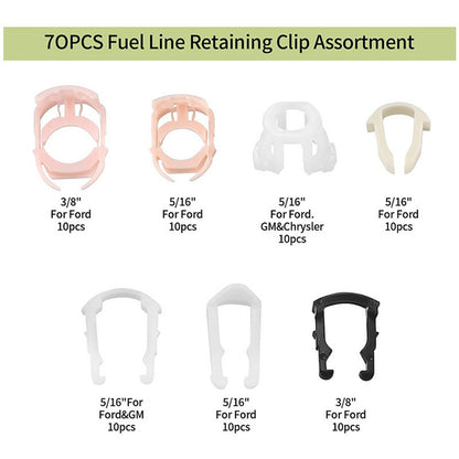 70Pcs Fuel Line Retainer Clip Assortment Connections For Ford Car Accessories