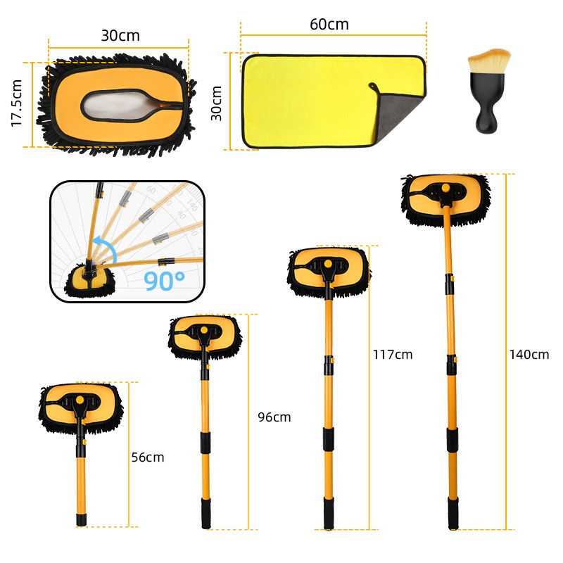 Car wash mop retractable bending rod car anti-injury car cleaning tool -03