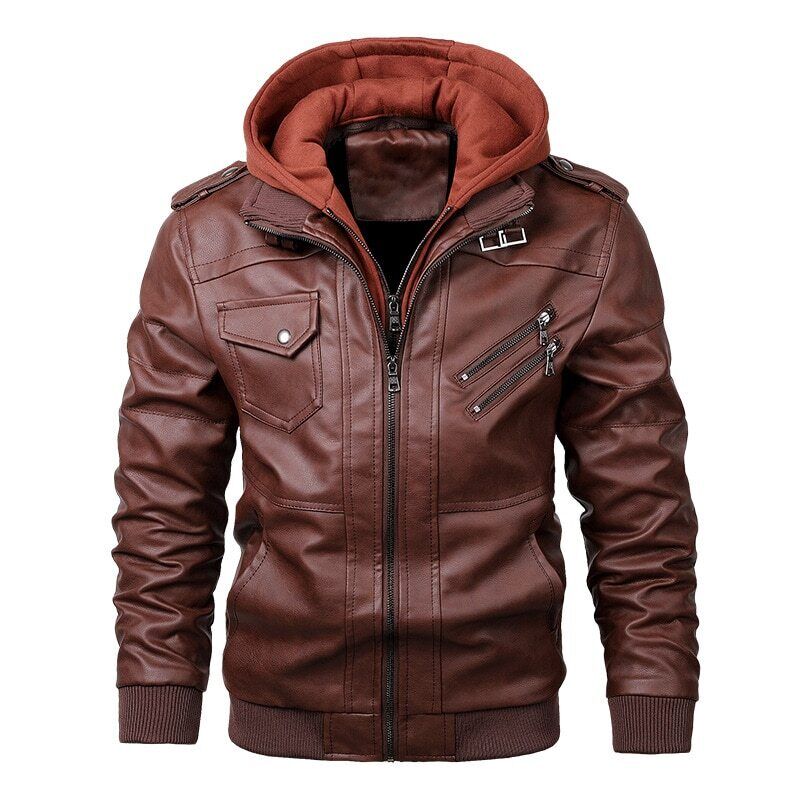 Men's Leather Jackets Autumn PU Jacket Biker Leather Coats Clothing
