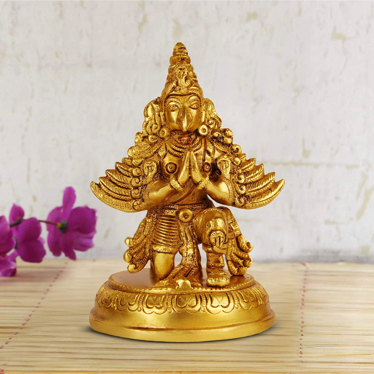 Hindu God Brass Lord Garuda Vishnu's Vehicle Vahana Eagle Statute Idol Figurines