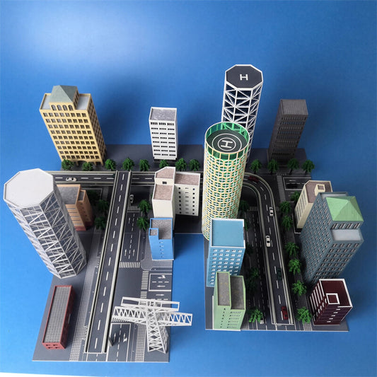 1/300 Scale City Scene Building Viaduct High-Rise Building Model Set Toy