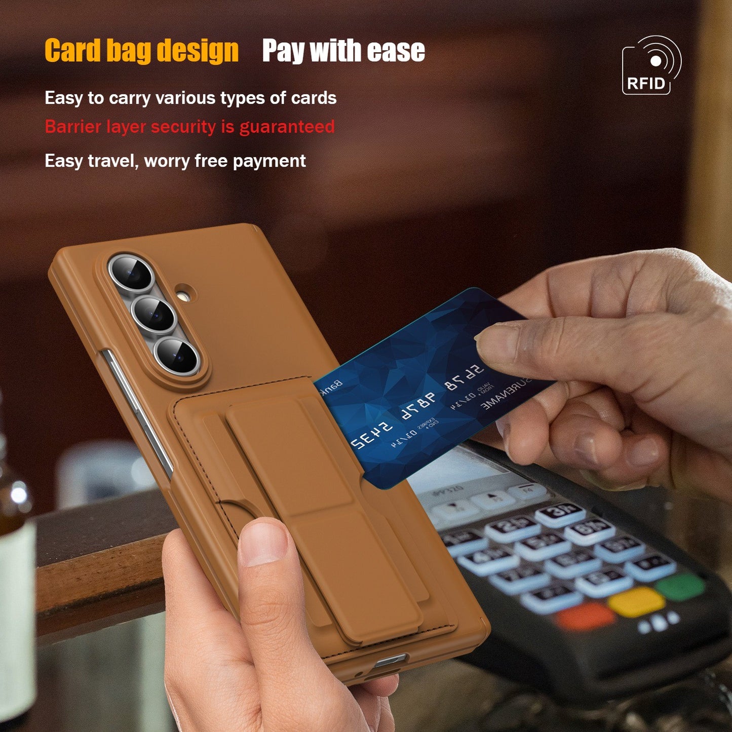 Suitable for Samsung zfold 7 FOLD6 folding card holder with full anti drop shell