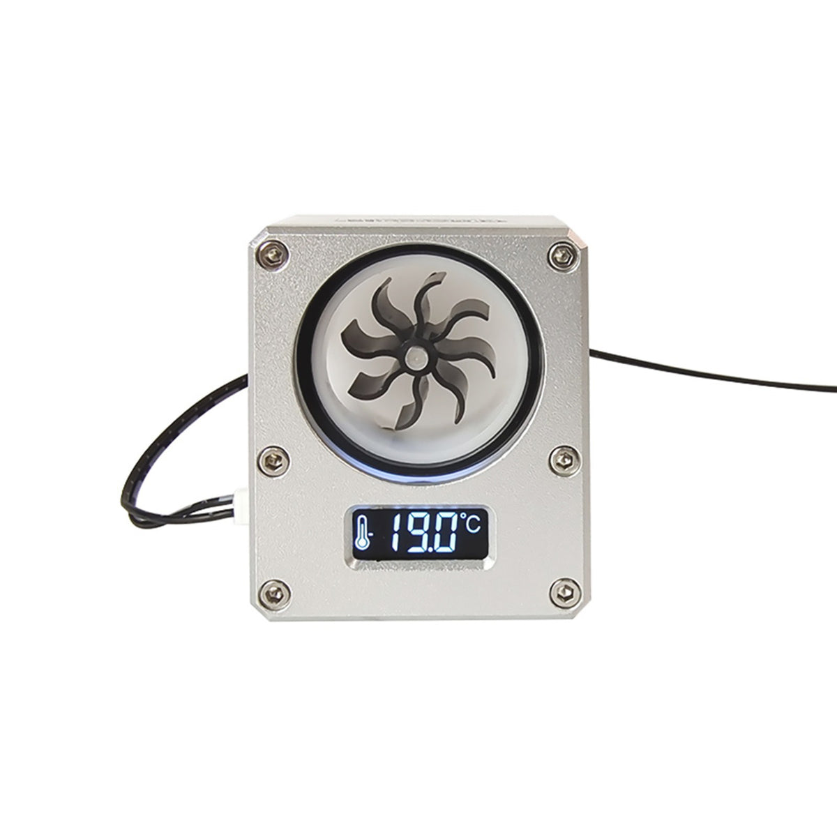 Silver Water Flow Meter Indicator with Temperature Computer Cooling Tubes