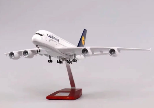 46CM 1:160 Lufthansa AIRBUS A380 Passenger Airplane Landing Gear Resin Model