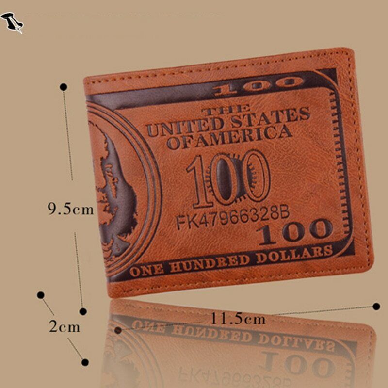 Retro Men's Wallet 3D Dollar Print Credit ID Card Holder Wallet Male Coin Purse