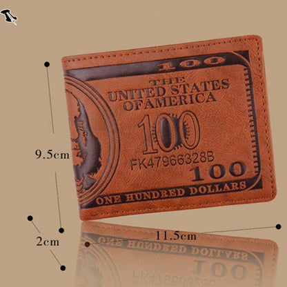 Retro Men's Wallet 3D Dollar Print Credit ID Card Holder Wallet Male Coin Purse