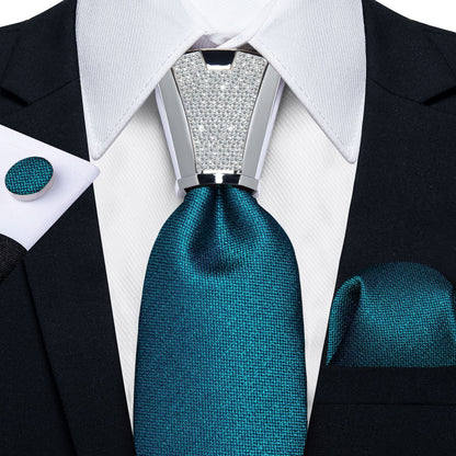 Men Necktie 3Pcs Luxury Striped Ties Cufflinks Pocket Square Wedding Accessories