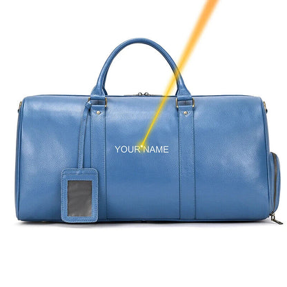 Genuine Leather Travel Bag Men Women Cowhide Casual Travel Weekend Shoulder Bag