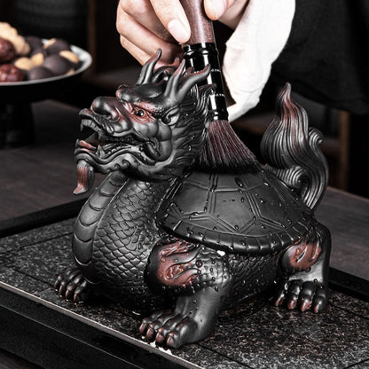 full handmade carved artware wealhty mascot business gift yixing zisha tea pet