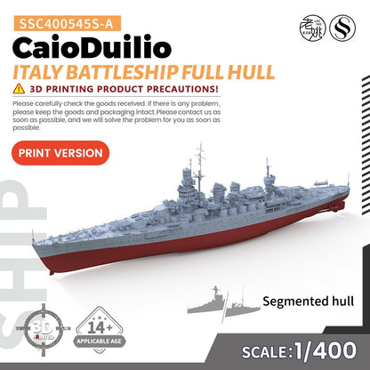 SSMODEL 545S-A 1/400 Military Model Kit Italy CaioDuilio Battleship Full Hull