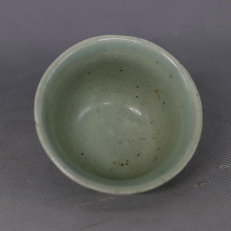 Chinese Crafts Ming Blue 3.15 Inch White Porcelain Deer Crane Design Teacup Cup