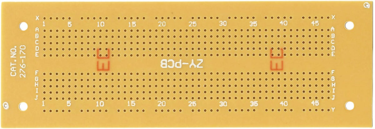 Prototyping Breadboard with 550 Indexed Contact Points, 6" x 2-1/16" Model PB-10