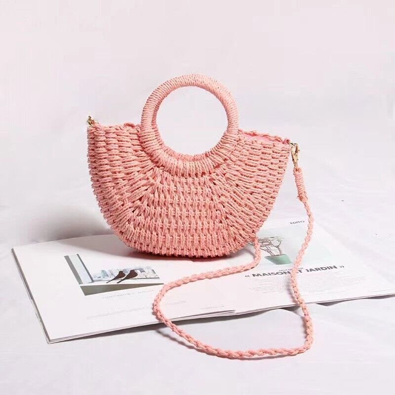 Straw Bag for Womens Summer Beach Bag Woven Tote Bag Large Rattan Shoulder Bag