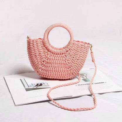 Straw Bag for Womens Summer Beach Bag Woven Tote Bag Large Rattan Shoulder Bag