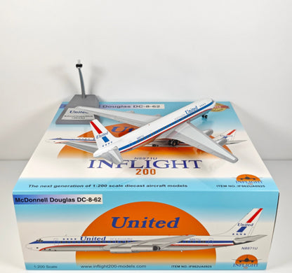 1:200 InFlight United DC-8-62 N8971U Passenger Airplane Diecast Plane Model