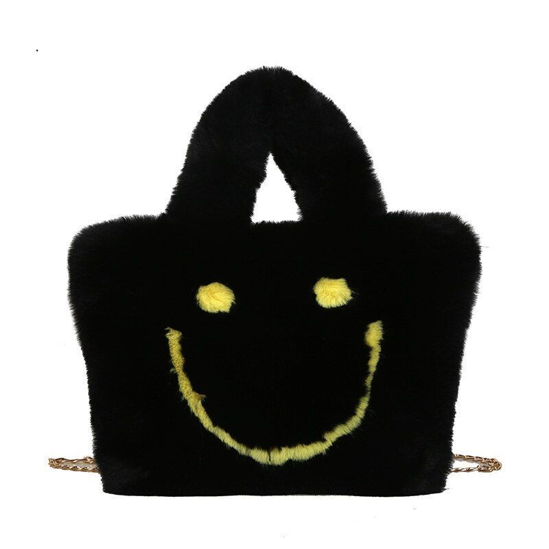 Women Handbag Buckle Shoulder Bag Cute Soft Ladies Faux Fur Bag Party Little 1PC