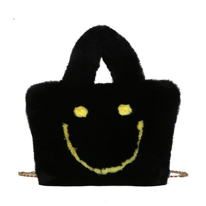 Women Handbag Buckle Shoulder Bag Cute Soft Ladies Faux Fur Bag Party Little 1PC