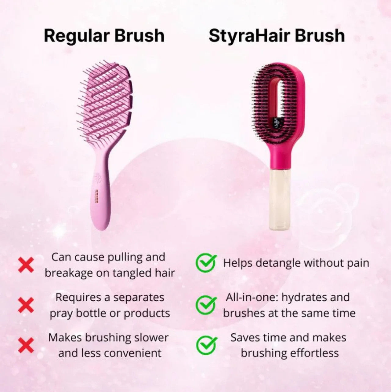 2-in-1 Detangling Spray Comb, Styling Comb, Anti-Frizz Spray Comb