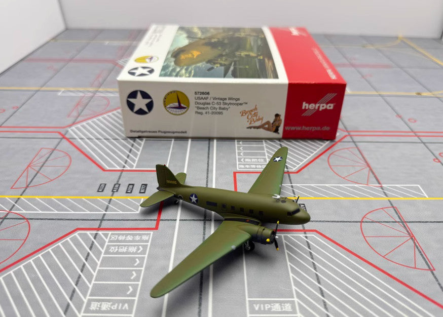 1:200 Herpa USAF Douglas DC-3 Aircraft Plane Diecast Airplane Model Collection