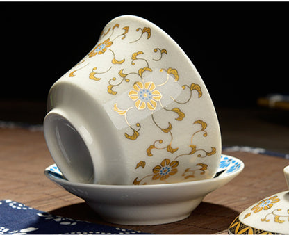 200ml Porcelain Gaiwan Brew Tureen Tea Bowl Kung Fu Tea Set Tea Ceremony Decor
