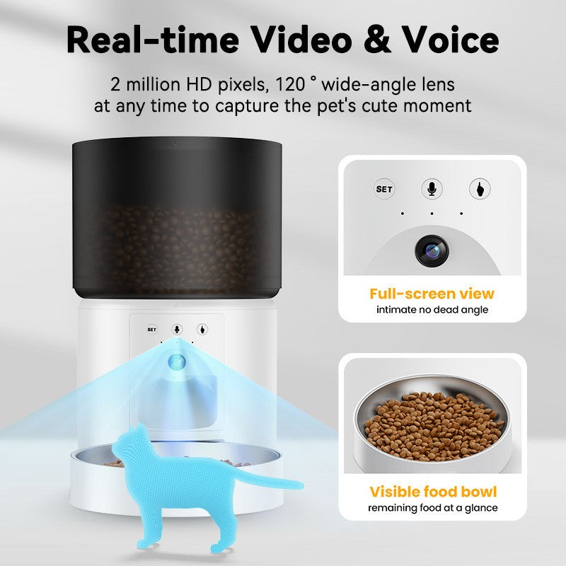 Automatic Cat Feeder Food Dispenser: 3L Timed Small Dog Dry Food Dispenser