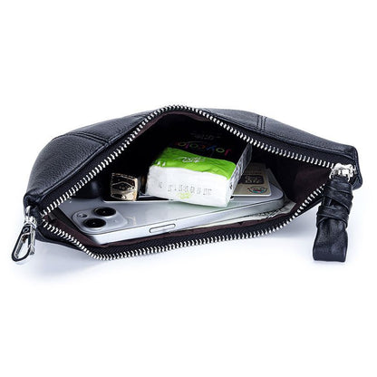Cowhide Croissant Bag Halter Shoulder Dumpling Bag Genuine Leather Underarm Bag