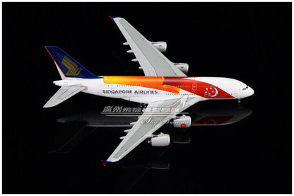 1:400 JC Wings SINGAPORE AIRLINES AIRBUS A380 Passenger Aircraft Diecast Model