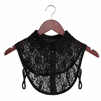 Shirt Collar Women Cotton Lace Fake Blouse Vintage Lapel Clothes Accessories Top