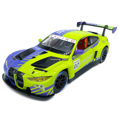 1/24 BMW M4 GT3 Model Car Diecast Toy Vehicle Toys for Boys Kids Gifts Green