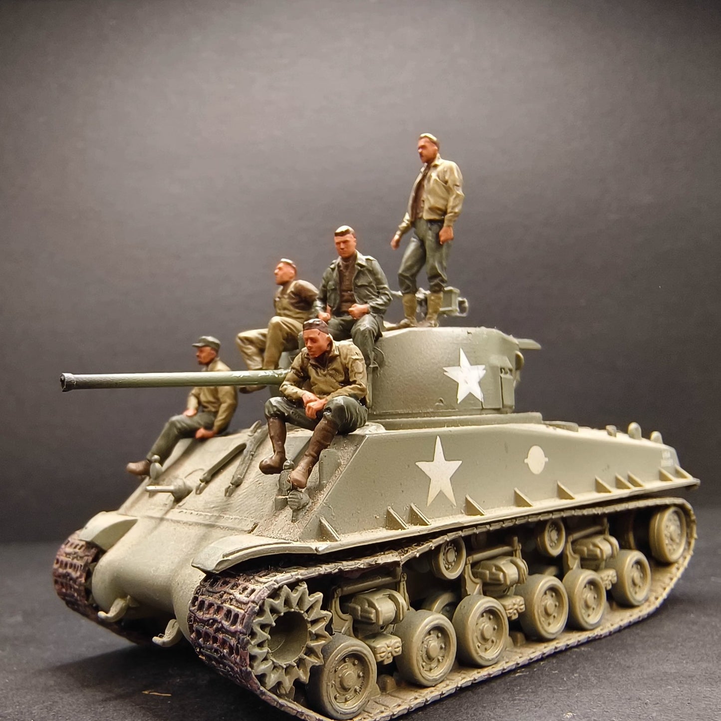 Homemade 1/72 WWII U.S. Military 2 Persons （without Tank ）Finished Model