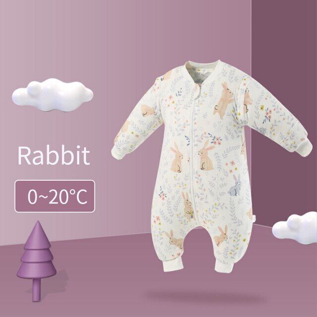 Cotton Sleeping Bag Long Sleeve Split Leg Baby Cloth Fit 0~6 Year Baby